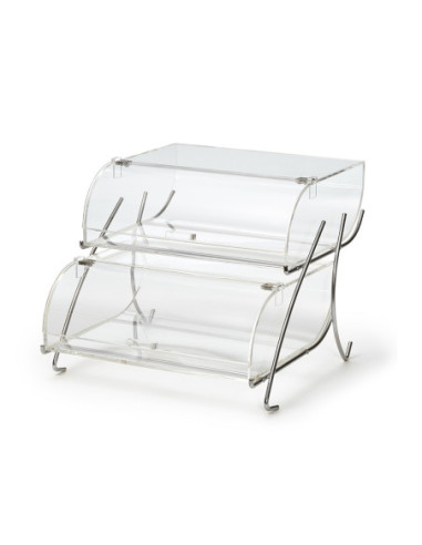 Exhibidor de Pasteles Rosseto en Dos Niveles Acrílico Ligero