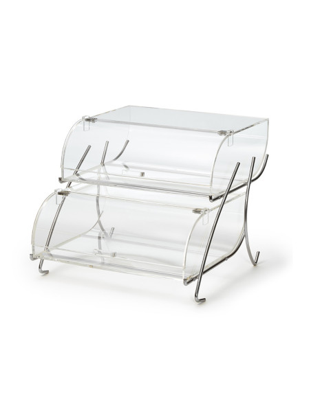 Exhibidor de Pasteles Rosseto en Dos Niveles Acrílico Ligero