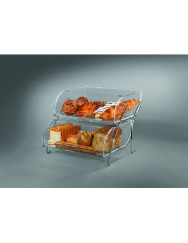 Exhibidor de Pasteles Rosseto en Dos Niveles Acrílico Ligero