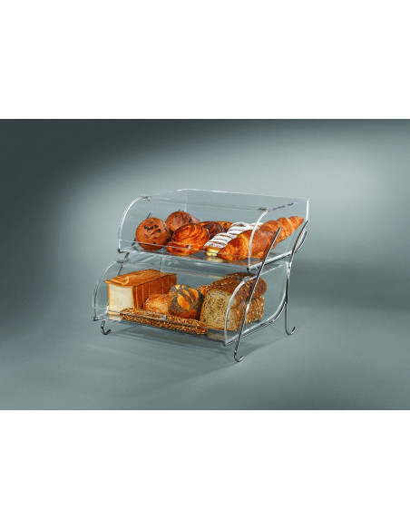 Exhibidor de Pasteles Rosseto en Dos Niveles Acrílico Ligero