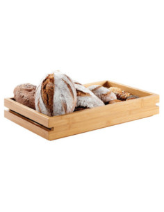 Bandeja doble de bambú para mostrador Rosseto