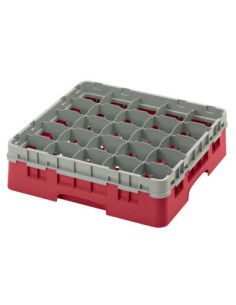 CAMBRO - 25S418-416 - Cesta de lavado 25 comp. 1 altura - 8,7 cm Ø máx. - alt. máx. 11,8cm - 50 x 50 x 14,3 cm