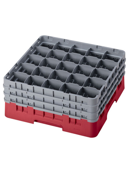 CAMBRO - 25S738-151 - Cesta de lavado 25 comp. 3 alturas - 8,7 cm Ø máx. - alt. máx. 20 cm - 50 x 50 x 22,5 cm